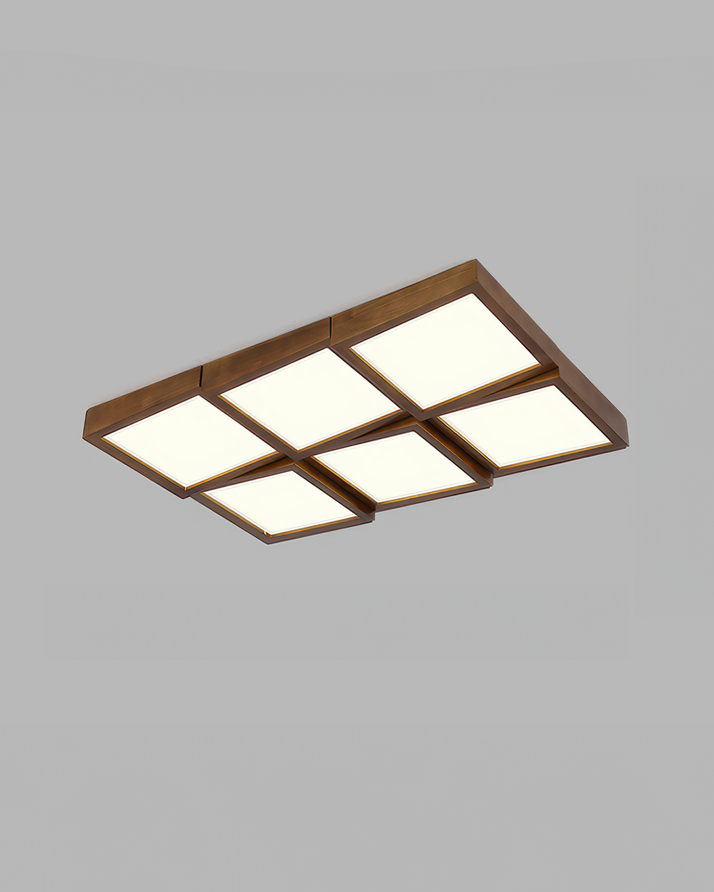 Aurea Walnut Ceiling Light With Natural Log Body And LED Fixture