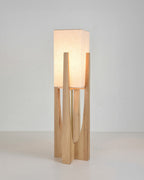 Kairo Seto Walnut Floor Lamp Japanese Inspired With Brass Accents Minimalist