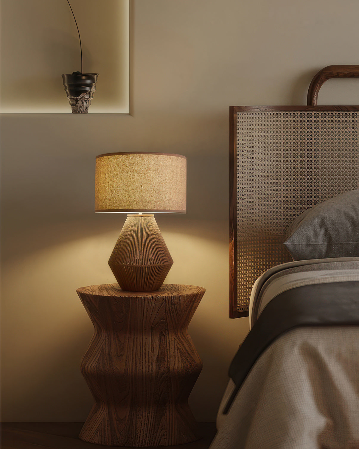 Kairo Handwoven Hemp Desk Lamp With Eco Conscious Weave