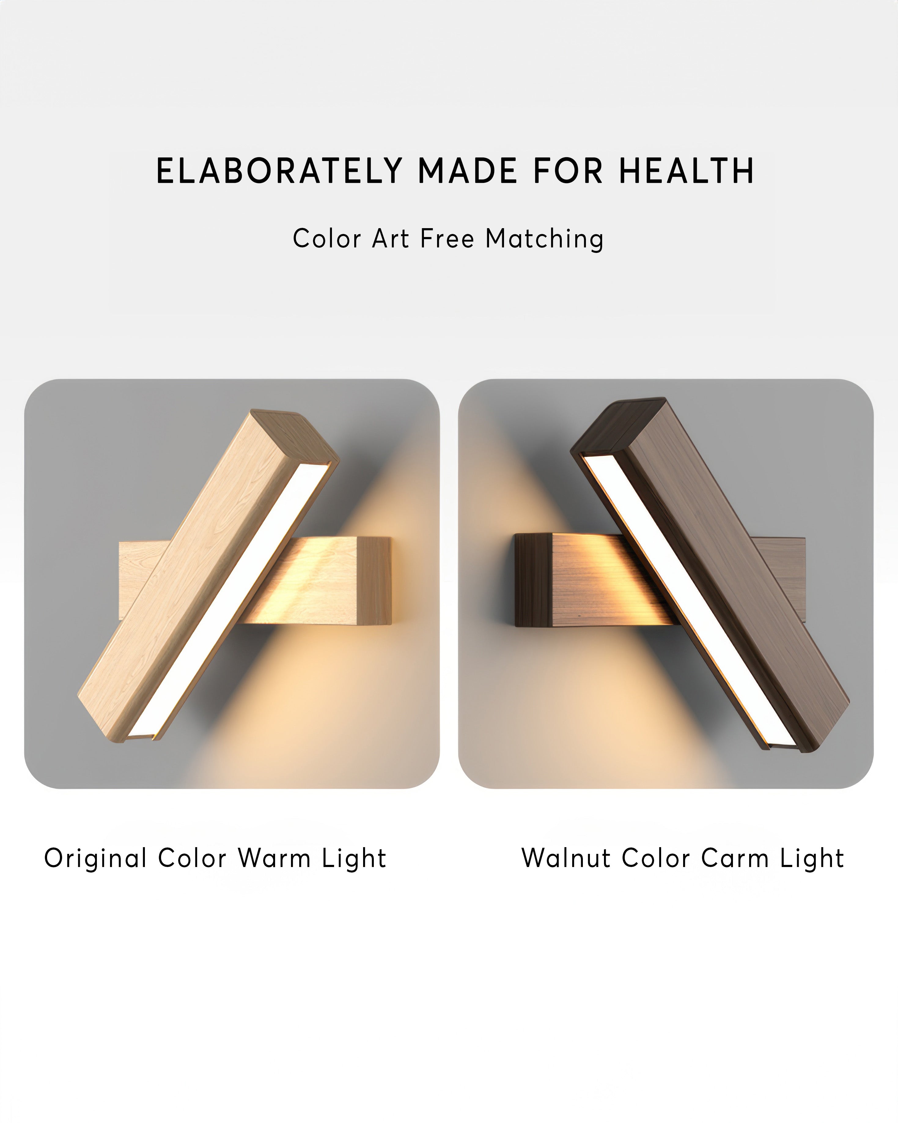 Eldara Nordic Wood Grain Wall Light With Adjustable Rotatable Arm