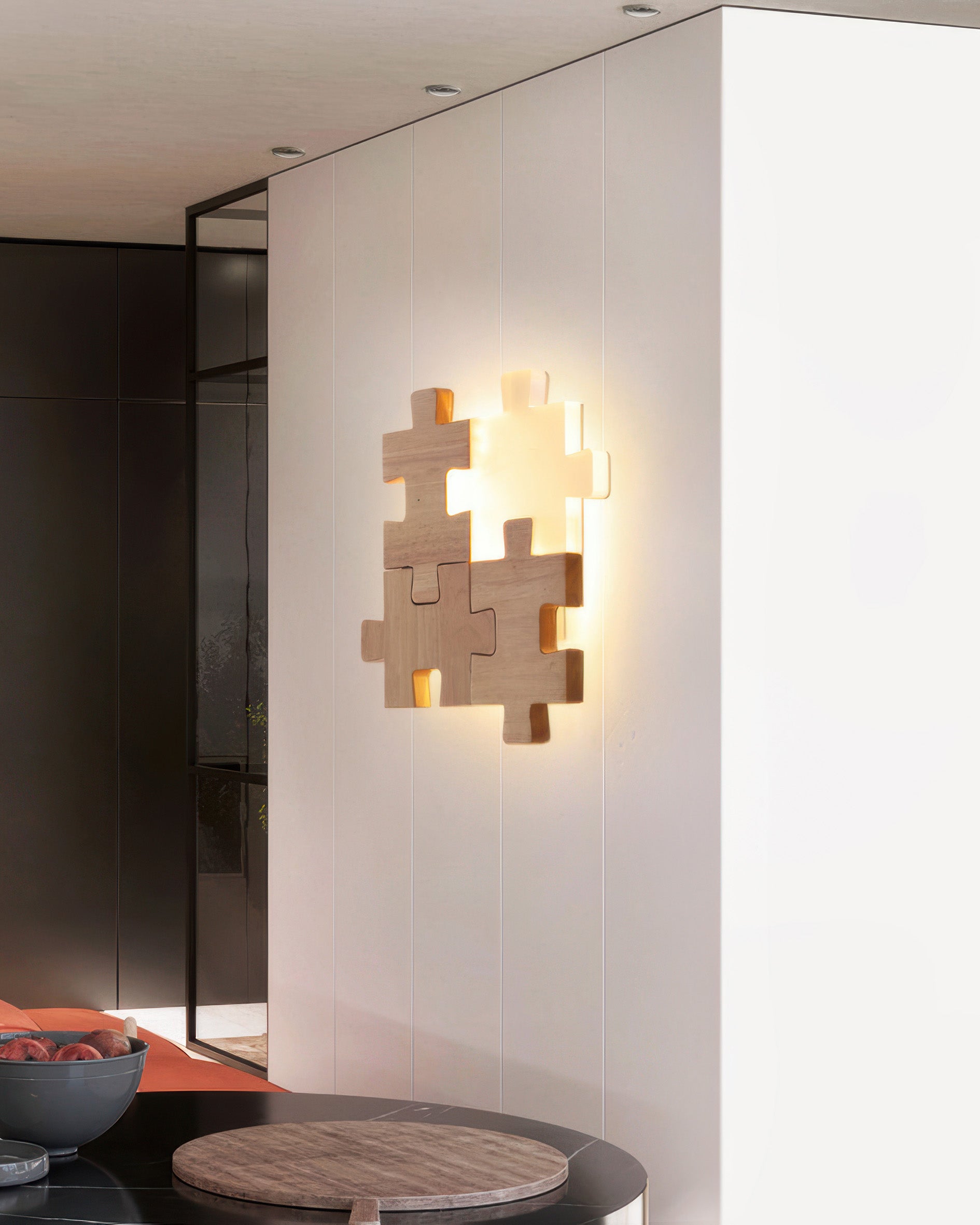 SylvaOak Wood Puzzle LED Wall Sconce Nordic Minimalist Style