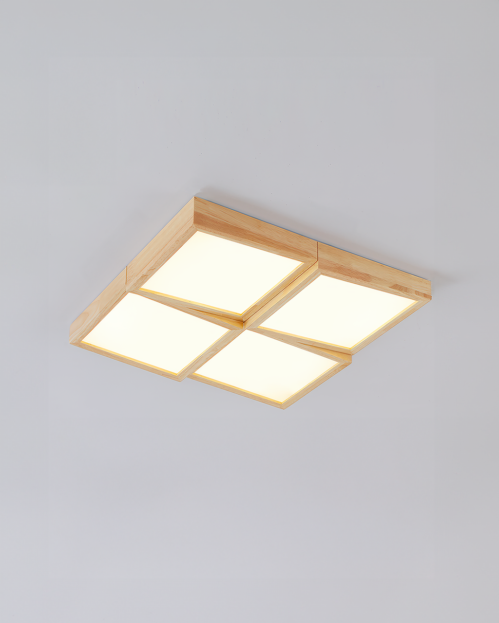 Aurea Walnut Ceiling Light With Natural Log Body And LED Fixture