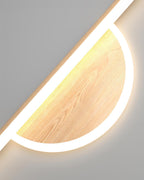 Sylva Arc Wood Wall Light With Soft Tube Glow For Ambient TV Backdrops