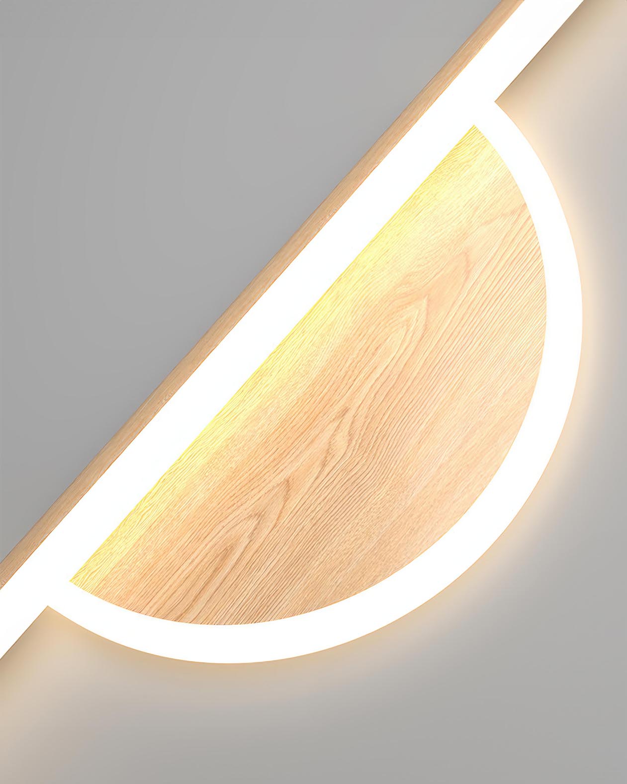 Sylva Arc Wood Wall Light With Soft Tube Glow For Ambient TV Backdrops