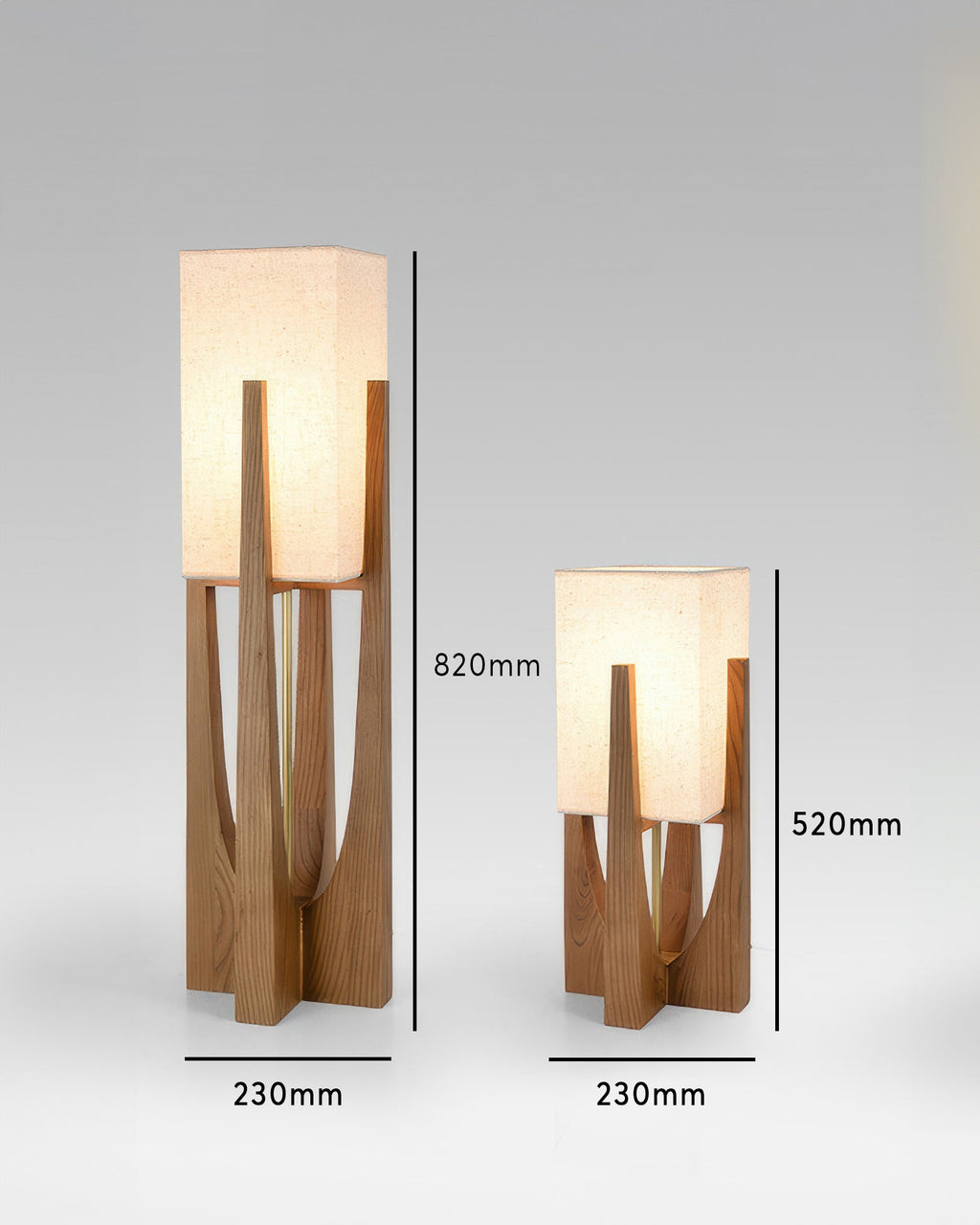 Kairo Seto Walnut Floor Lamp Japanese Inspired With Brass Accents Minimalist