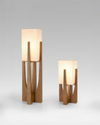 Kairo Seto Walnut Floor Lamp Japanese Inspired With Brass Accents Minimalist