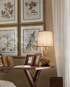 Lumenara Rustic Hemp Rope Table Lamp With Linen Shade And E27 Socket