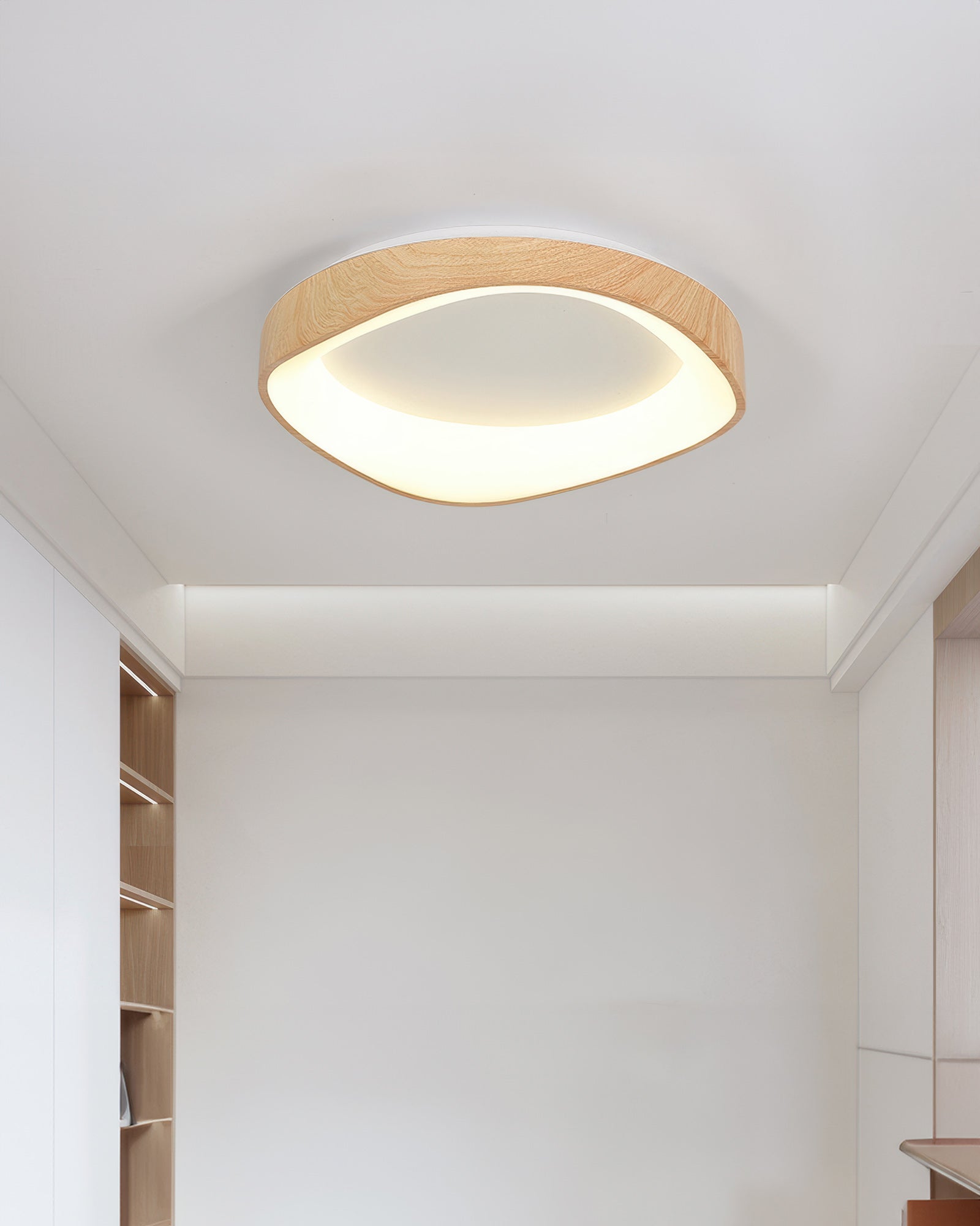 Solvren Nordic Wood Grain LED Ceiling Light For Living Rooms And Bedrooms