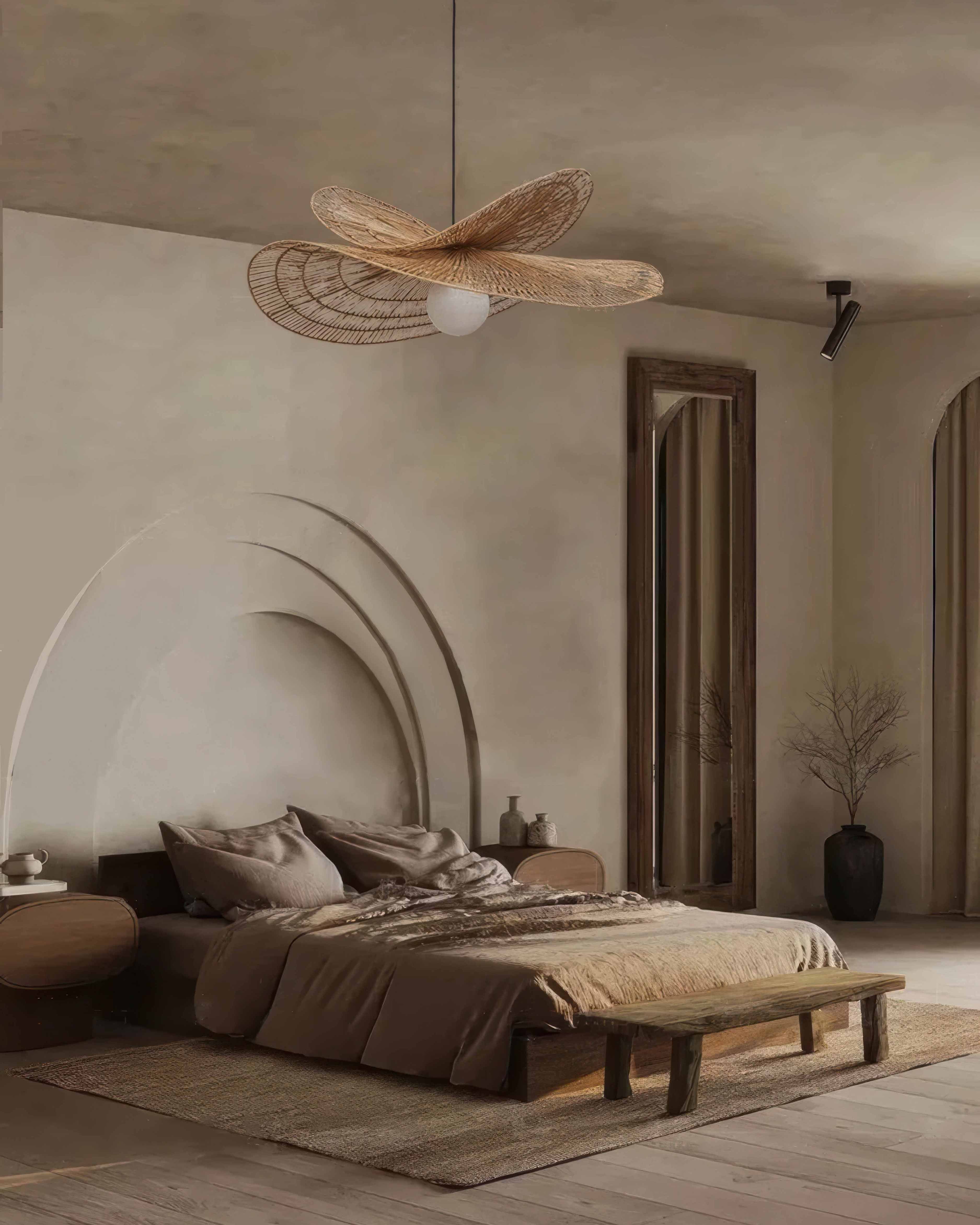 Kairoa Rattan Chandelier Japanese Inspired Wabi Sabi Handwoven Ambient Lighting