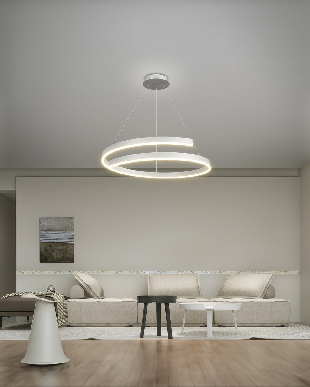 Tavero Mahogany-Style Chandelier With Adjustable Angles And Aluminum Woodgrain