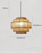 AuroraWeave Handwoven Rattan Chandelier With Hemp Rope Accents