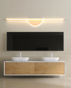 Sylva Arc Wood Wall Light With Soft Tube Glow For Ambient TV Backdrops
