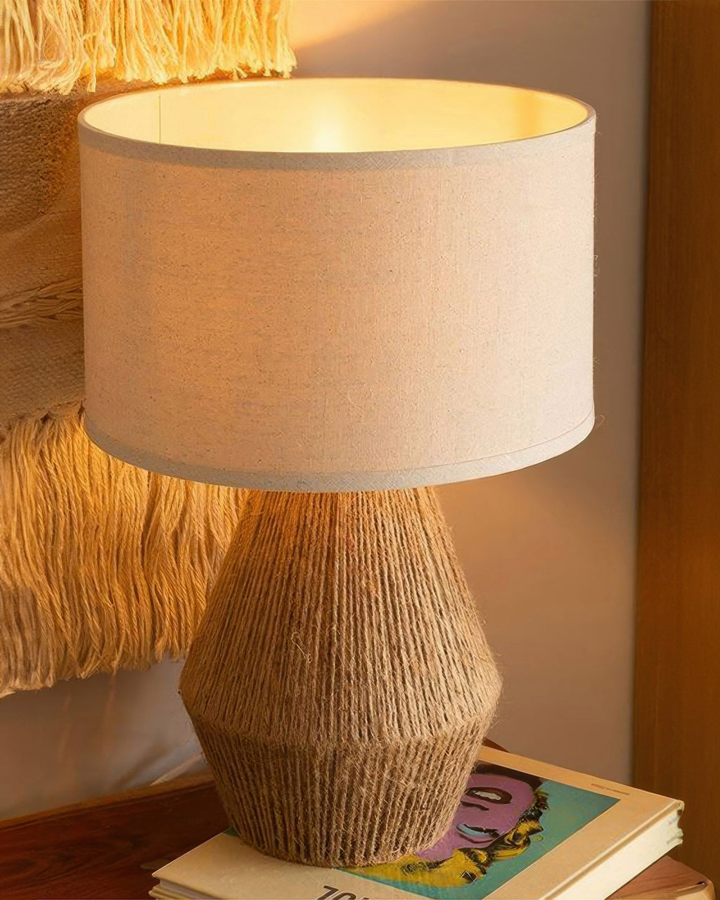 Kairo Handwoven Hemp Desk Lamp With Eco Conscious Weave