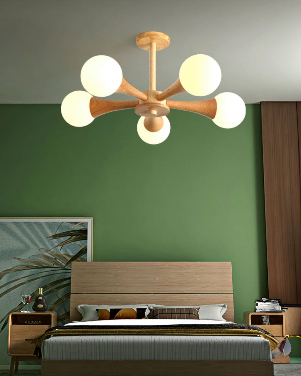 LumaHaven Nordic Walnut Minimalist Pendant Light With Adjustable Warm Glow