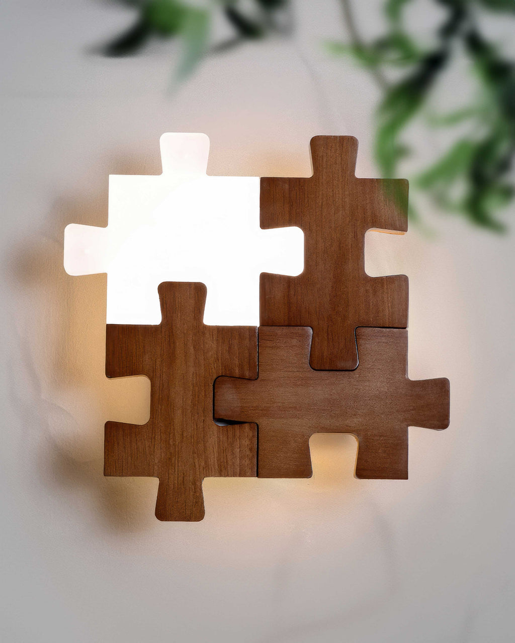 SylvaOak Wood Puzzle LED Wall Sconce Nordic Minimalist Style