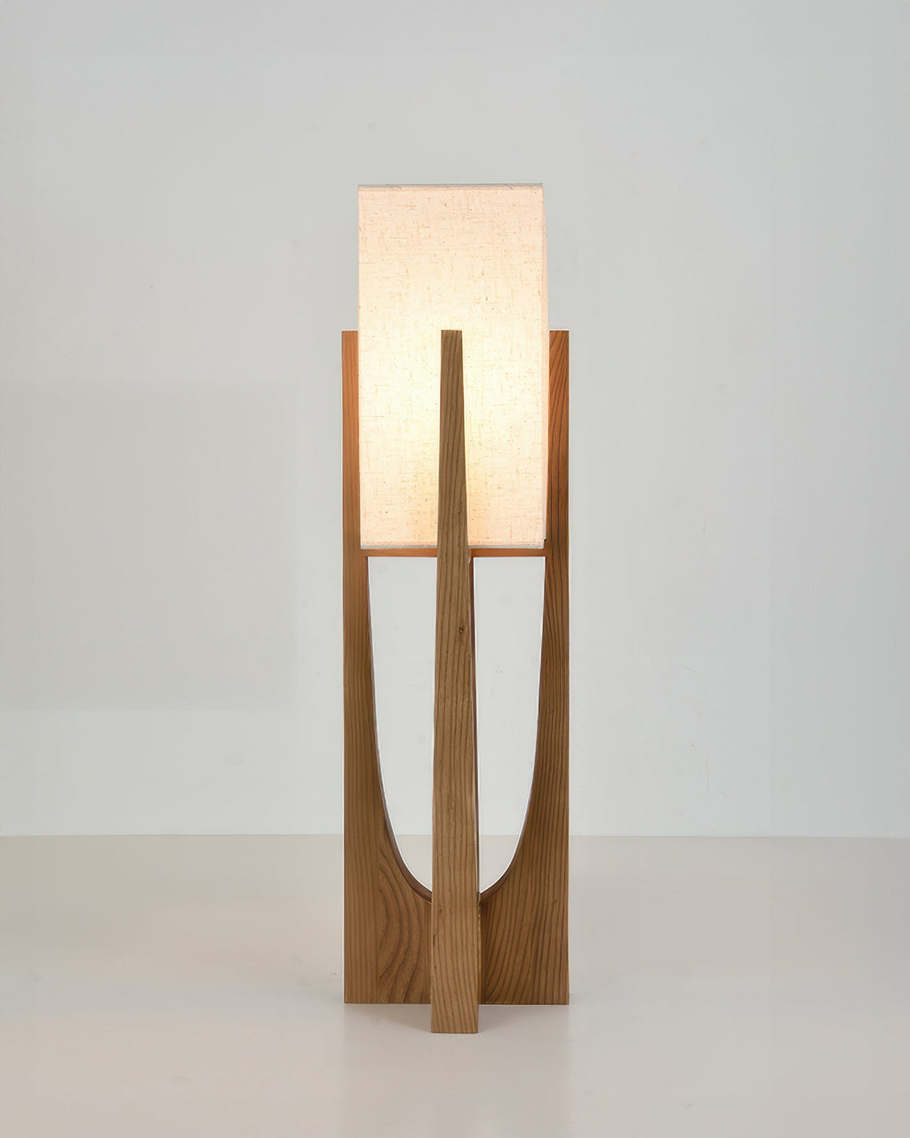 Kairo Seto Walnut Floor Lamp Japanese Inspired With Brass Accents Minimalist