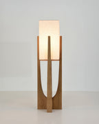 Kairo Seto Walnut Floor Lamp Japanese Inspired With Brass Accents Minimalist