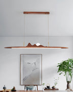 NovaLine Wooden Strip Pendant Light in Wabi Sabi Style