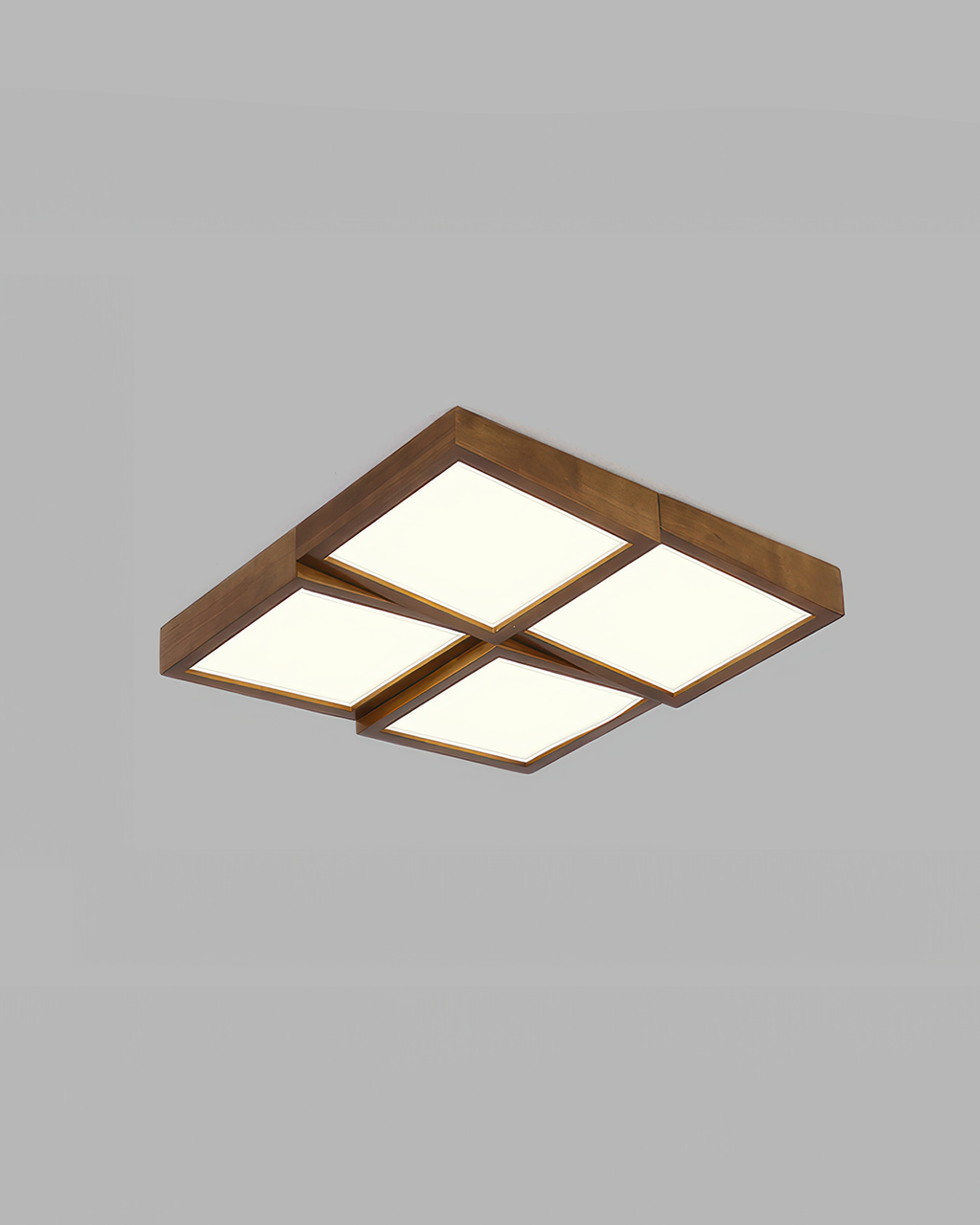Aurea Walnut Ceiling Light With Natural Log Body And LED Fixture