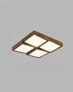 Aurea Walnut Ceiling Light With Natural Log Body And LED Fixture