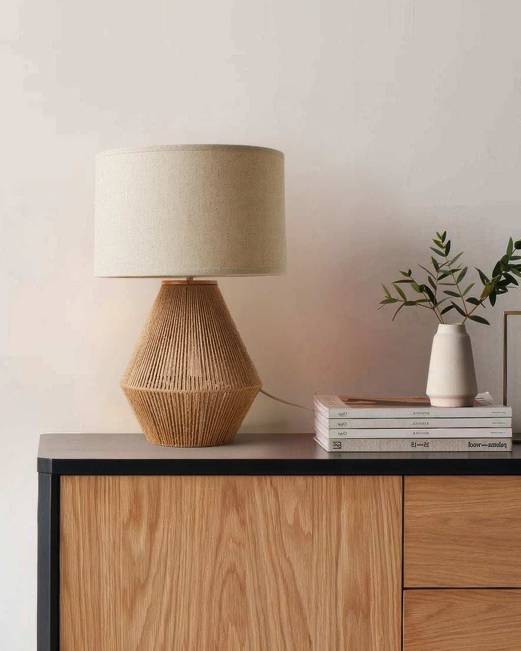 Kairo Handwoven Hemp Desk Lamp With Eco Conscious Weave