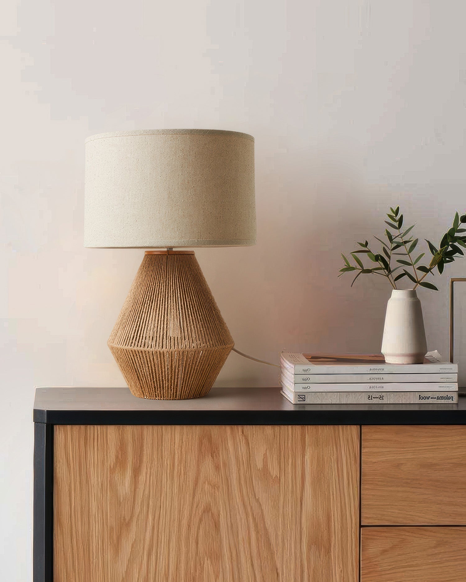 Kairo Handwoven Hemp Desk Lamp With Eco Conscious Weave