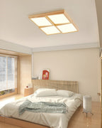 Aurea Walnut Ceiling Light With Natural Log Body And LED Fixture
