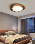 Nyra Nordic Pebble Wood Grain LED Ceiling Light for Scandinavian Interiors