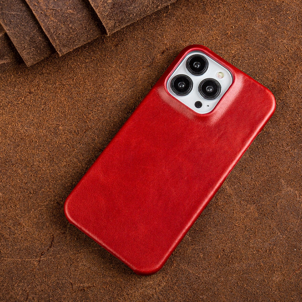 Oil Wax Genuine Leather Nova iPhone Case By Nova Creations
