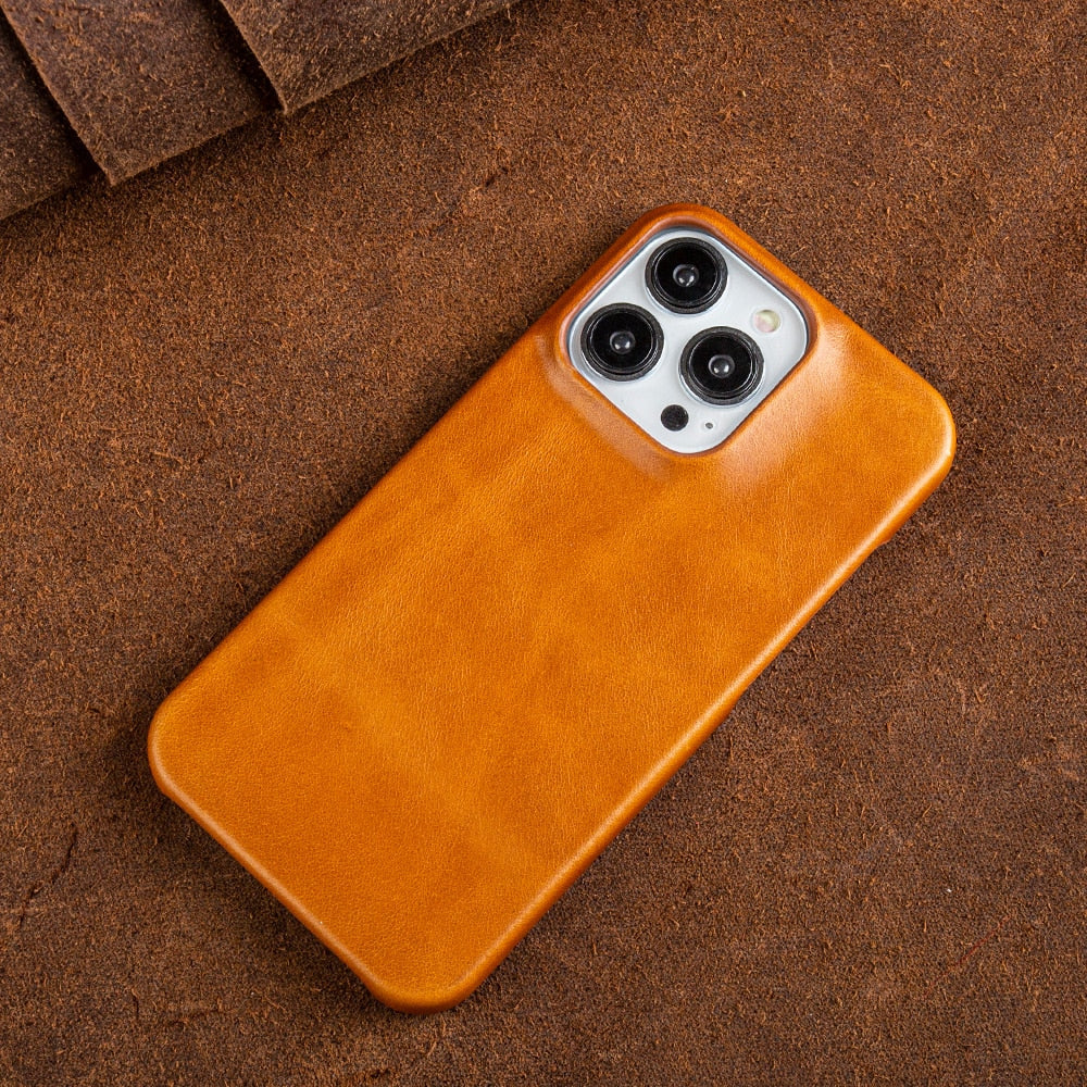 Oil Wax Genuine Leather Nova iPhone Case By Nova Creations
