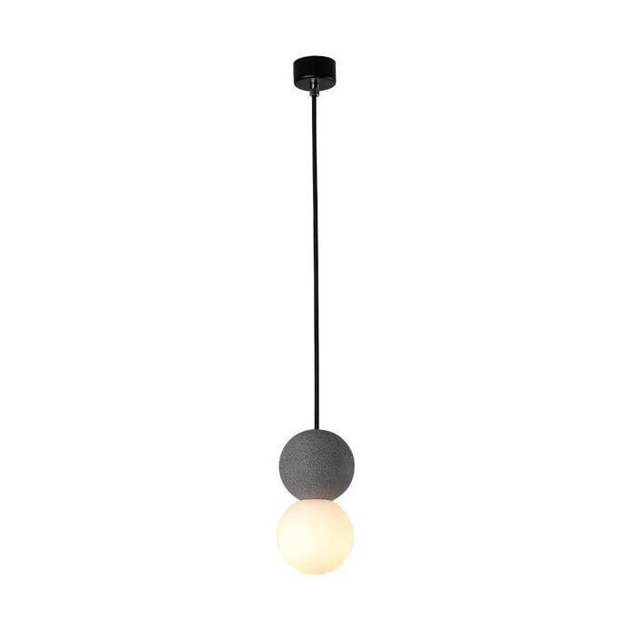 Vireli Pendant Light in Zement with Volcanic Stone and Opal Glass