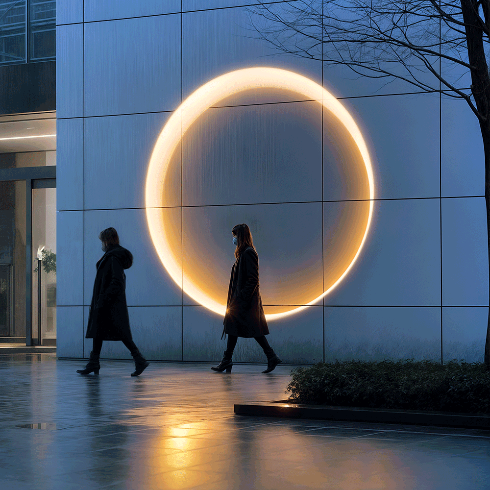 LumiCirque Orbit Outdoor Circular Iron Wall Light Modern