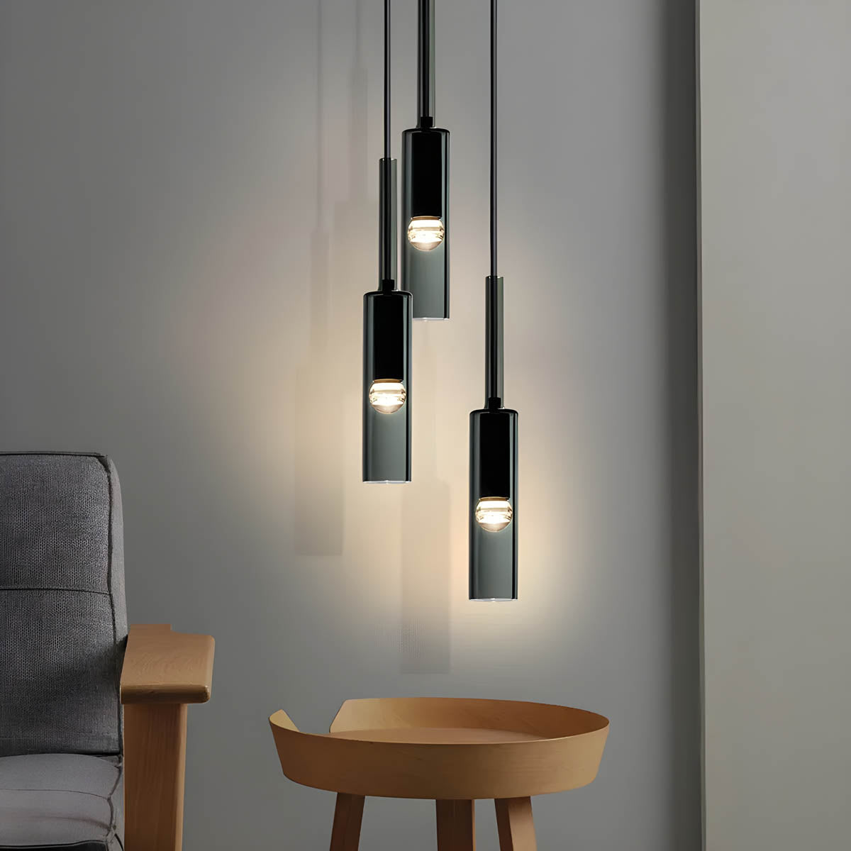 Lyra Nordic glas- och metallpendel med integrerad LED