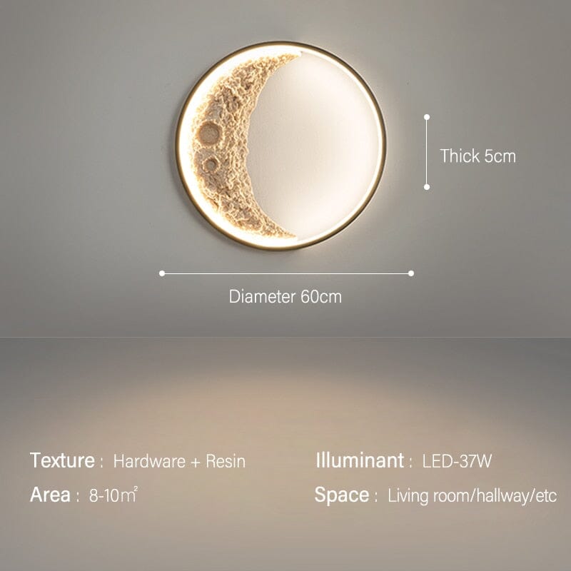 Lampă de perete inelară lunară minimalistă lumină circulară a lunii strălucitoare