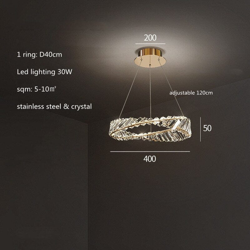 Aurelle Crystal Ring Chandelier Modern Ceiling Light