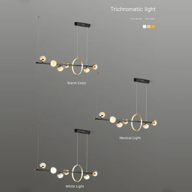 Solara Orb Chandelier in Black Gold Finish for Modern Homes