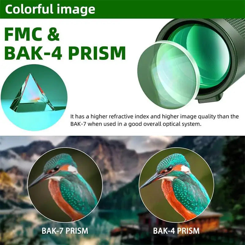 BAK4-prisme 80x forstørrelse professionelt enkeltkikkert teleskop