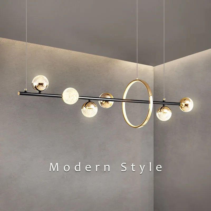 Solara Orb Chandelier in Black Gold Finish for Modern Homes