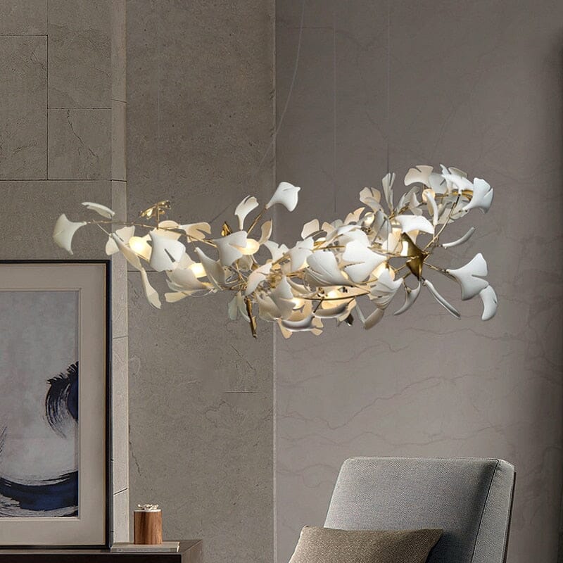 Aurelia Porcelain Leaves Pendant Light Adjustable Length