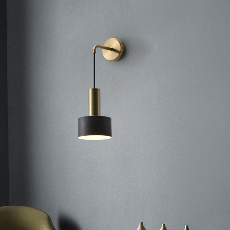 LumaNova Black and Gold Modern Wall Sconce for Living Rooms