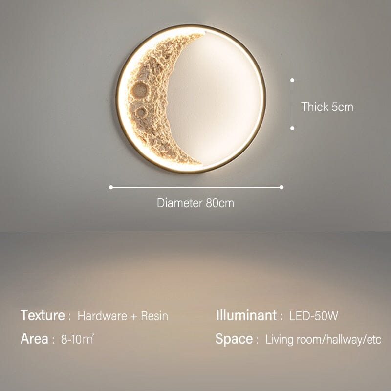 Lampă de perete inelară lunară minimalistă lumină circulară a lunii strălucitoare