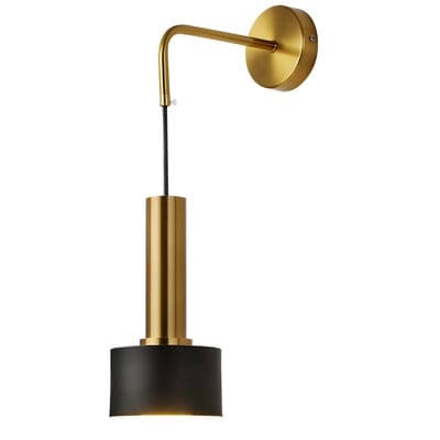 LumaNova Black and Gold Modern Wall Sconce for Living Rooms