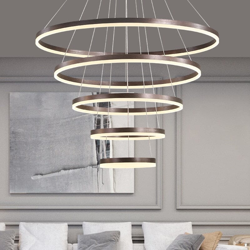 Aurora Ring LED Chandelier - 3- or 6-Ring for Homes