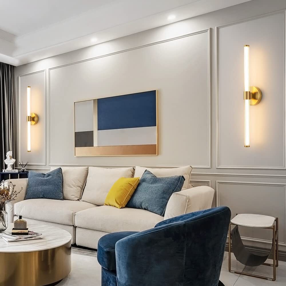 Aurora Crown gouden wandlamp met acryl kap afwerking