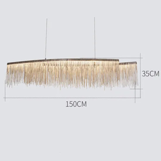 LyraLume Tassel Chandelier With Pearl Beads For Living Rooms