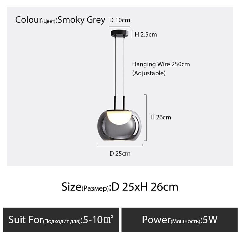 NordicLume Glass Pendant Lights Golden Hue Chandelier