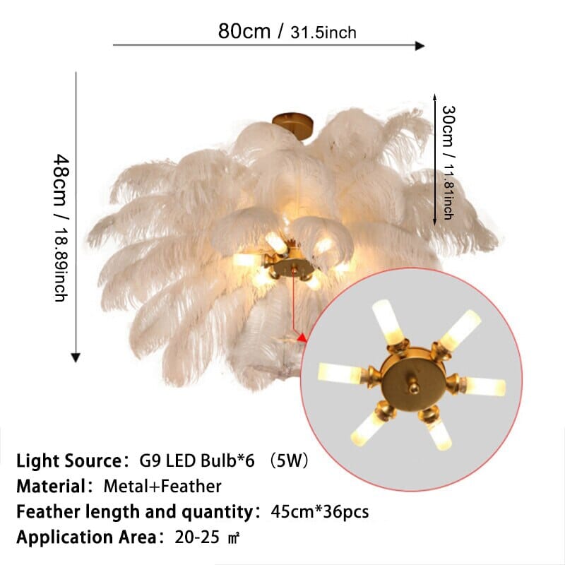 FeatherLoom Modern Chandelier Adjustable LED Pendant