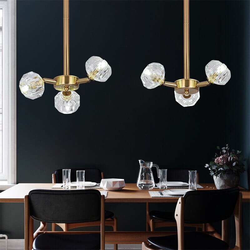 NovaLume Crystal LED Pendant Light With Metal Frame