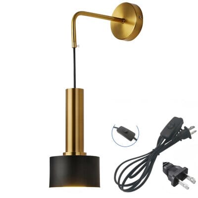 LumaNova Black and Gold Modern Wall Sconce for Living Rooms