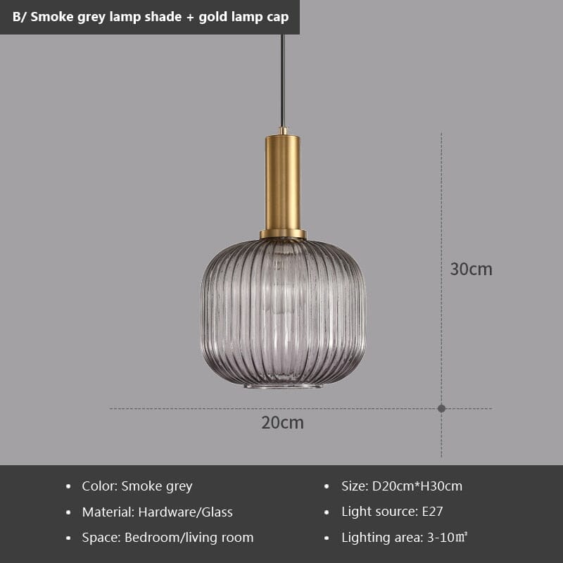 Nystral Fluted Glass Pendant Lights for Nordic Home Interiors